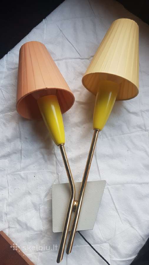 Vintažinis mid century sieninis šviestuvas-bra - nuotraukos Nr. 2