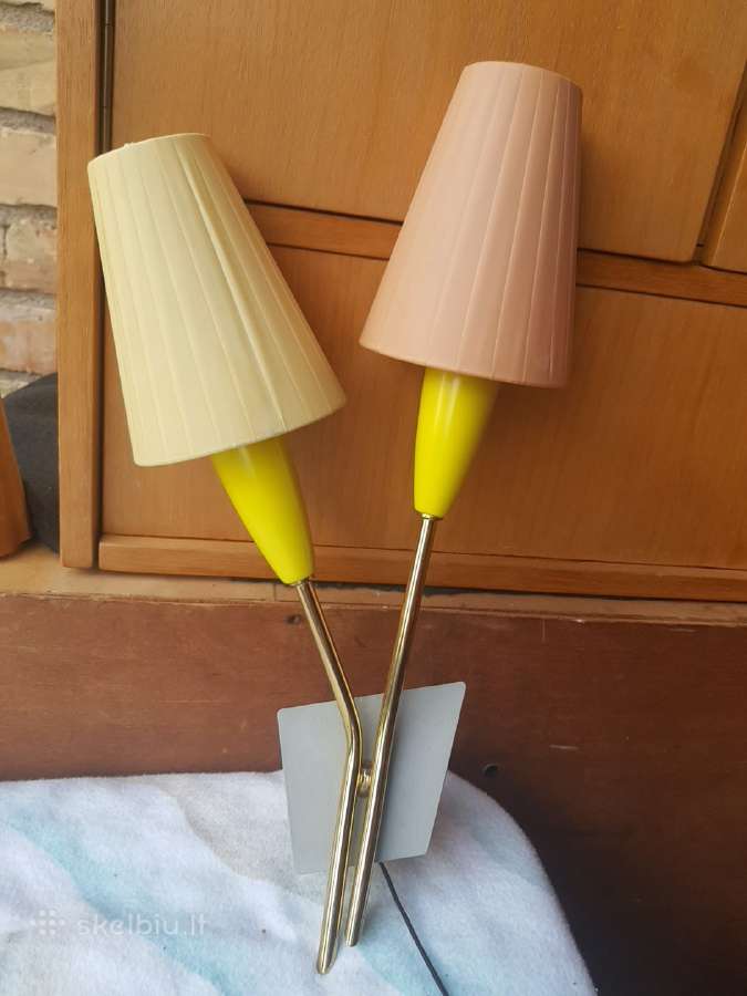 Vintažinis mid century sieninis šviestuvas-bra - nuotraukos Nr. 16