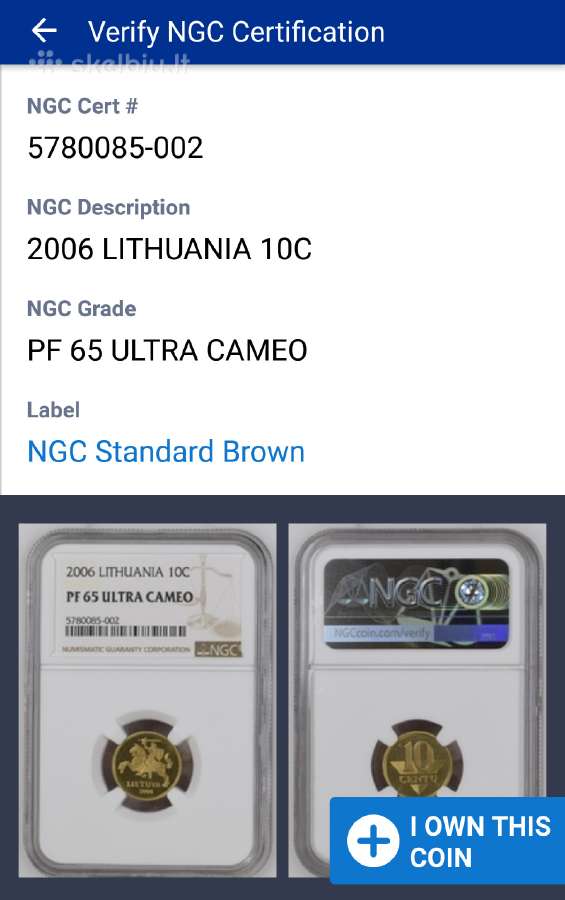 2006 m. 10 ct proof Ngc Pf 65 Ultra Cameo - nuotraukos Nr. 5