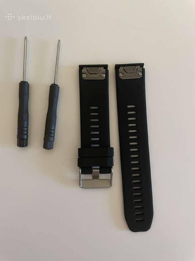 Garmin dirželis 22mm (juodi ir spavoti)