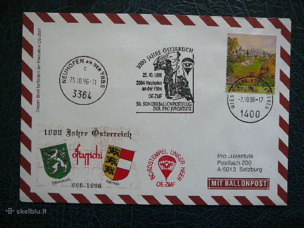 Oro balionai S. N. O. Austrija 1996 (1)b3364 - nuotraukos Nr. 2