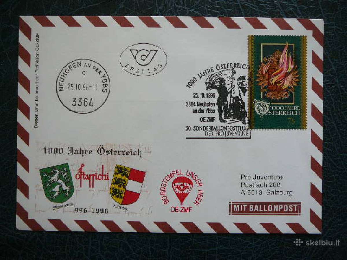 Oro balionai S. N. O. Austrija 1996 (1)b3364 - nuotraukos Nr. 3