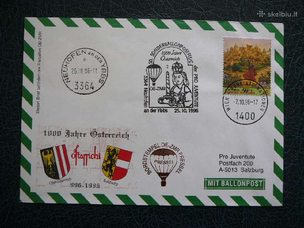 Oro balionai S. N. O. Austrija 1996 (2)b3364 - nuotraukos Nr. 2
