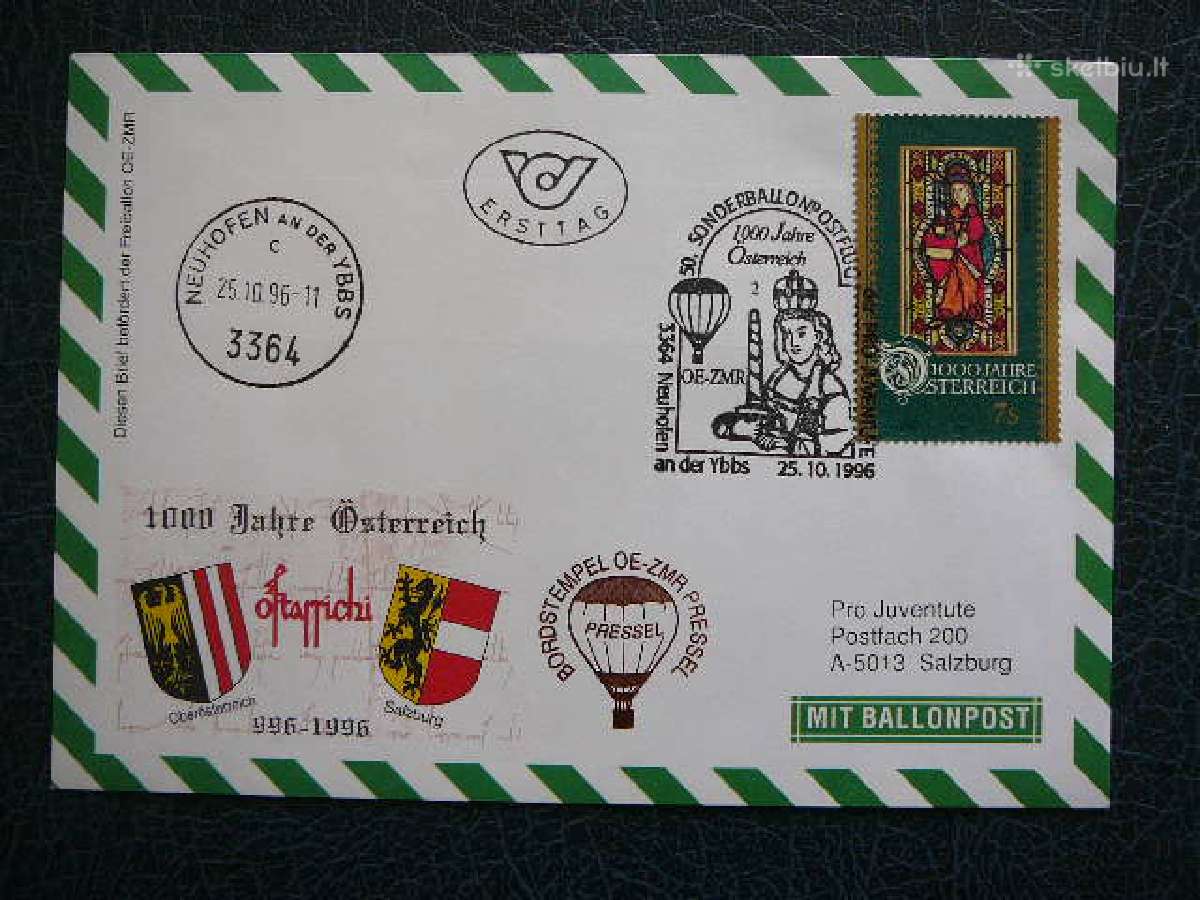 Oro balionai S. N. O. Austrija 1996 (2)b3364 - nuotraukos Nr. 3