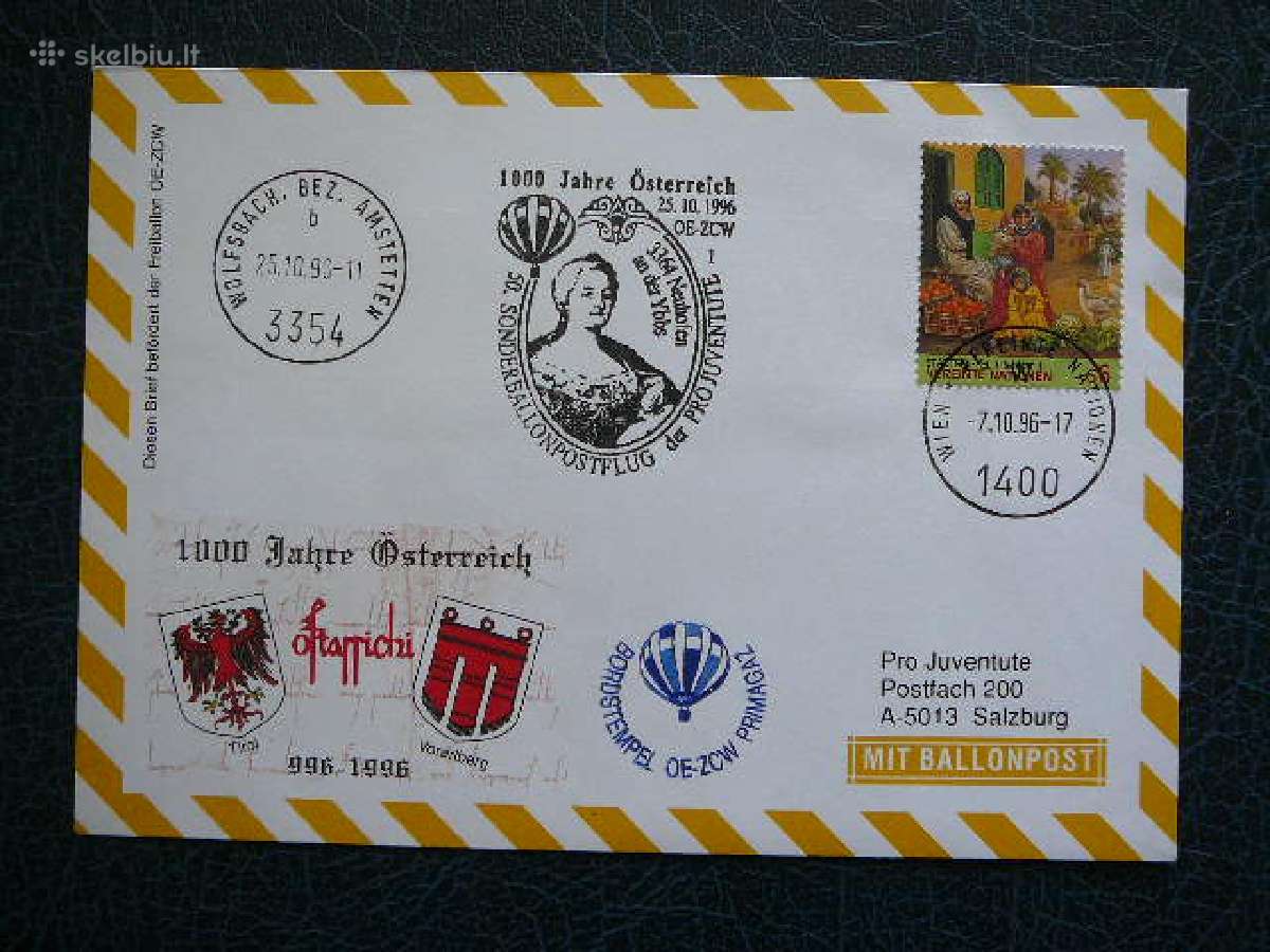 Oro balionai S. N. O. Austrija 1996 (3)b3364 - nuotraukos Nr. 2