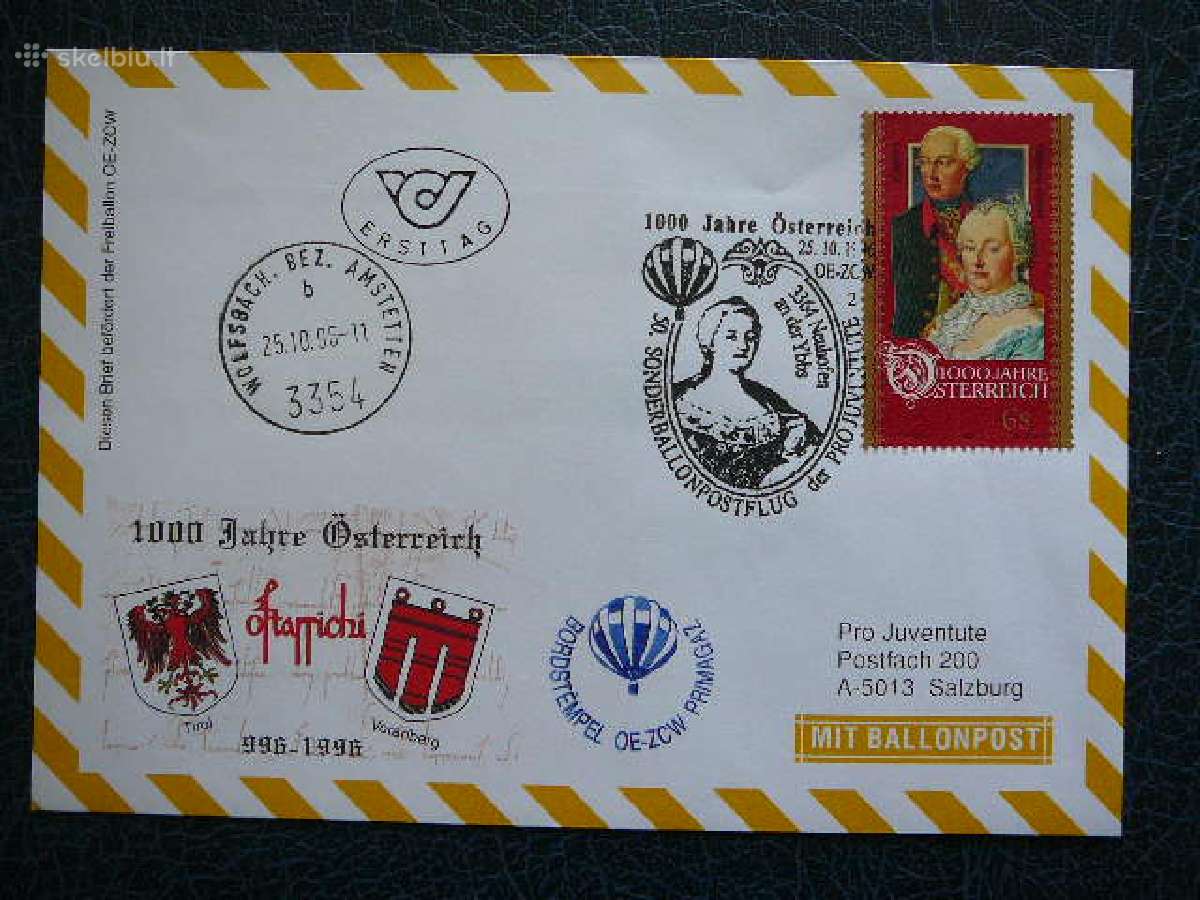 Oro balionai S. N. O. Austrija 1996 (3)b3364 - nuotraukos Nr. 3