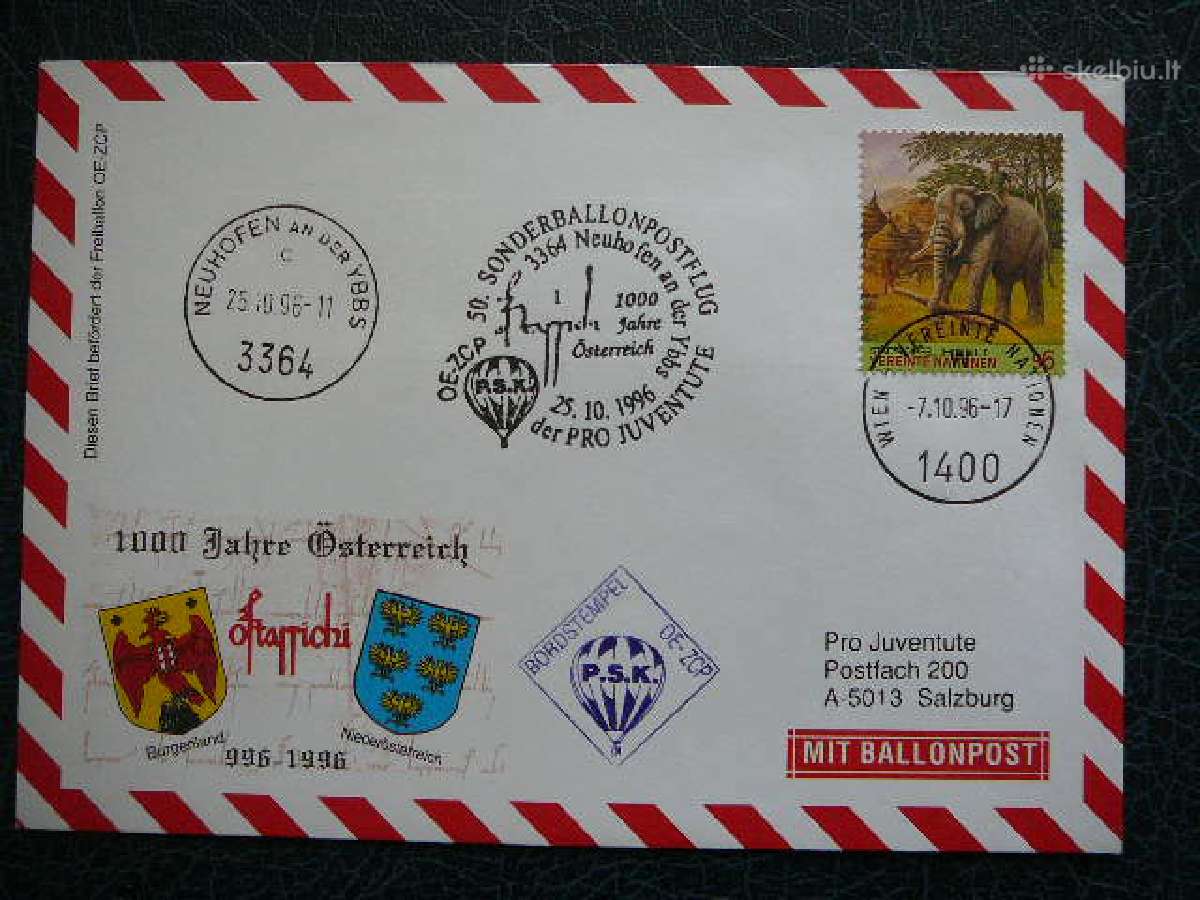 Oro balionai S. N. O. Austrija 1996 (4)b3364 - nuotraukos Nr. 2