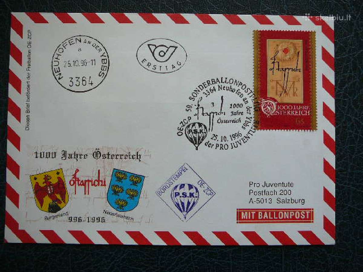 Oro balionai S. N. O. Austrija 1996 (4)b3364 - nuotraukos Nr. 3