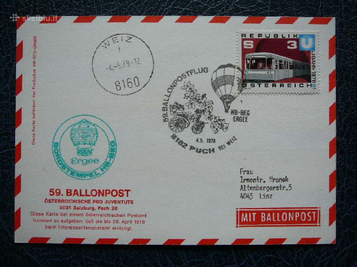 Oro balionai - pastas Austrija 1978 (1)b8160