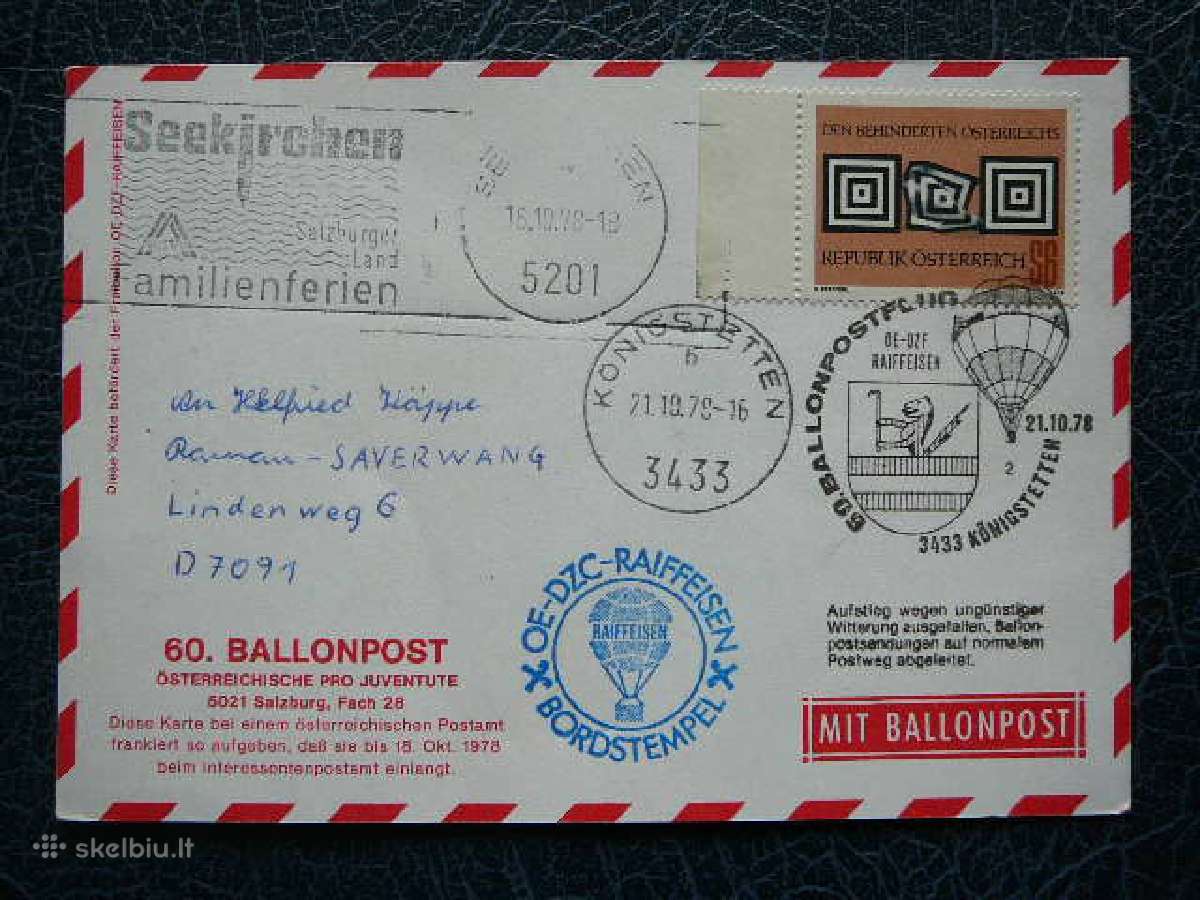 Oro balionai - pastas Austrija 1978 (1)b5201