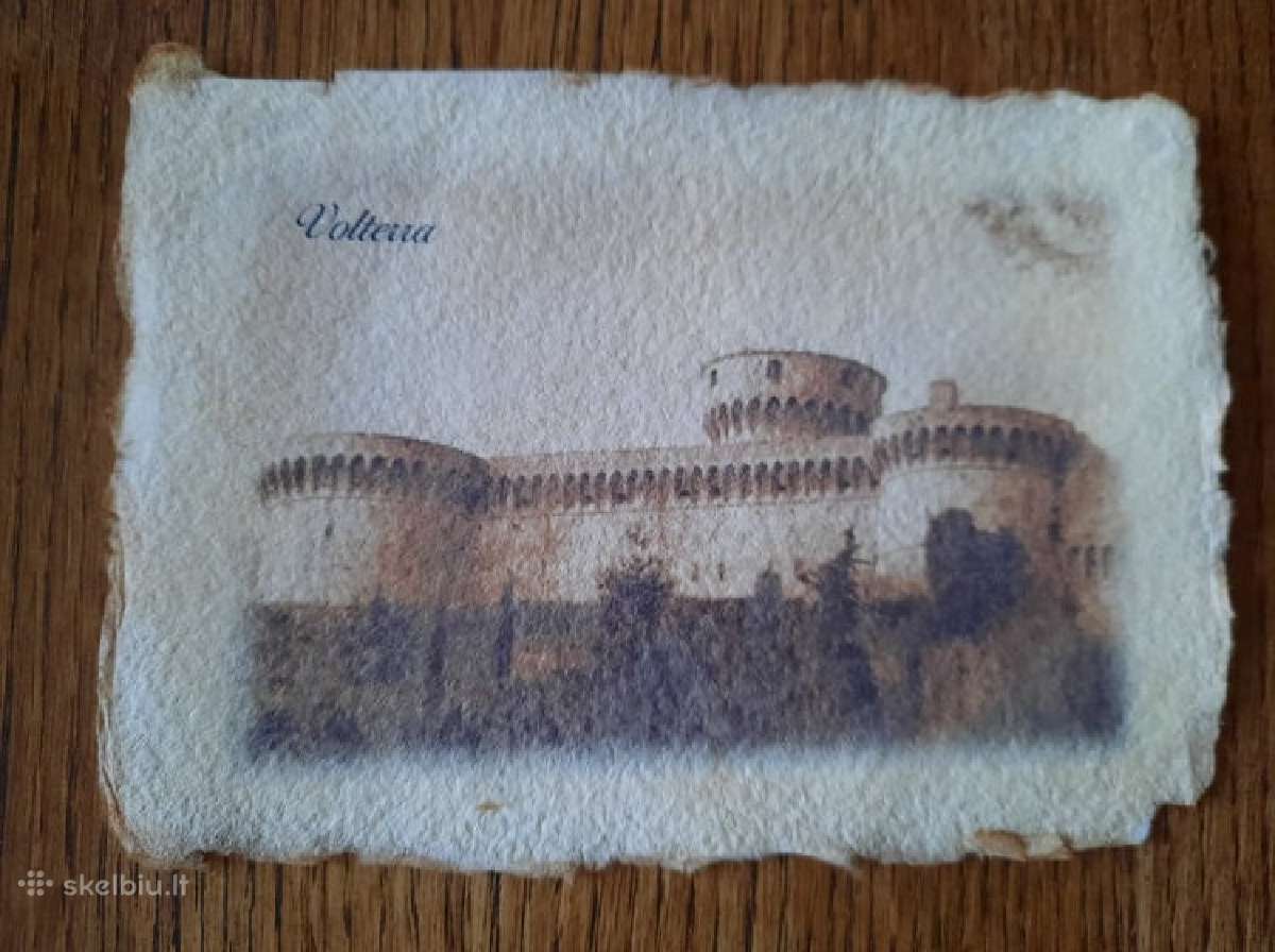 Itališka atvirutė ant rankų darbo popieriaus