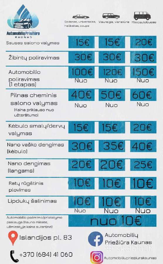 Automobilių cheminis salono valymas Kaune Nuo 40€ - nuotraukos Nr. 11