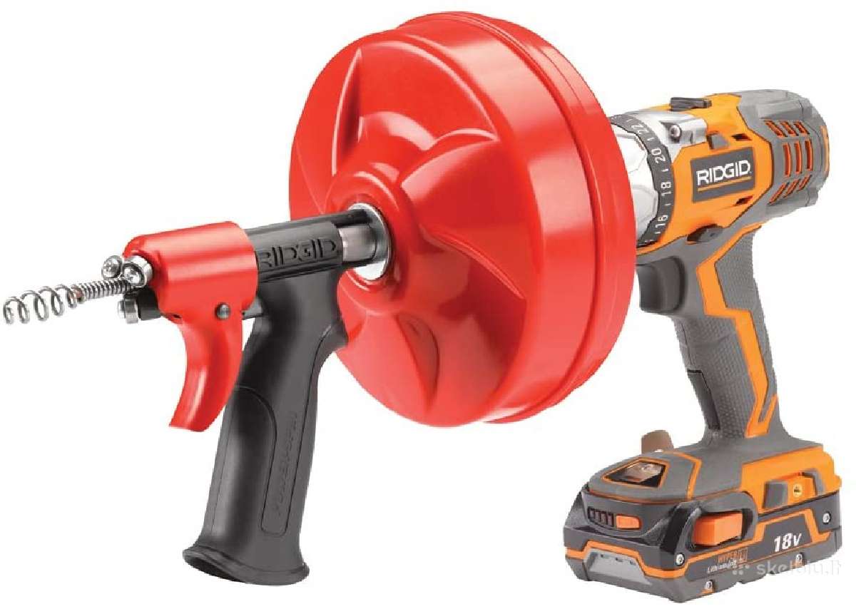 JAV Ridgid kanalizacijos valymo suktukas Powerspin