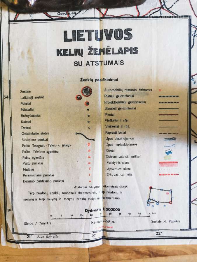 Tarpukario Lietuvos žemėlapiai - nuotraukos Nr. 3