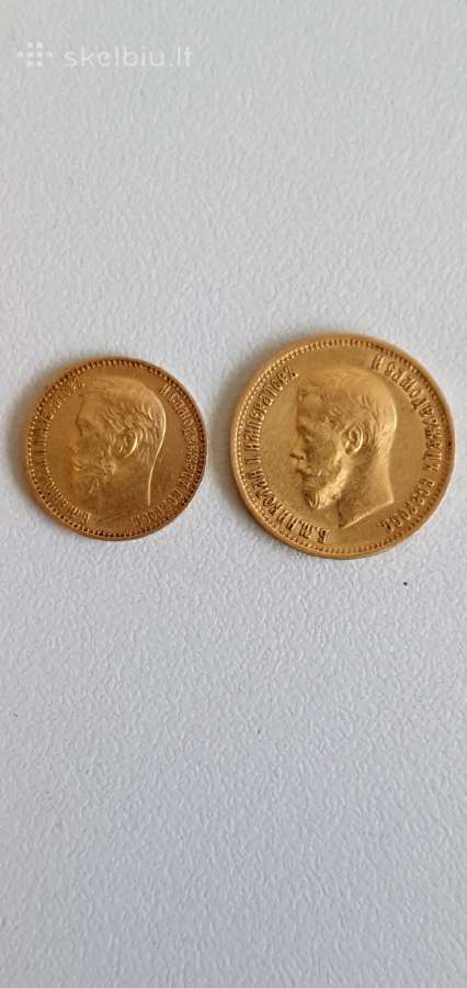 Perku auksines monetas 5rublius, 10 rublių, 7,5 r.