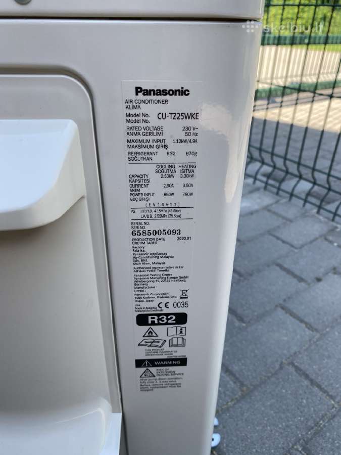 Panasonic oro kondicionierius Tz25wke 2,5/3,3kw - nuotraukos Nr. 10