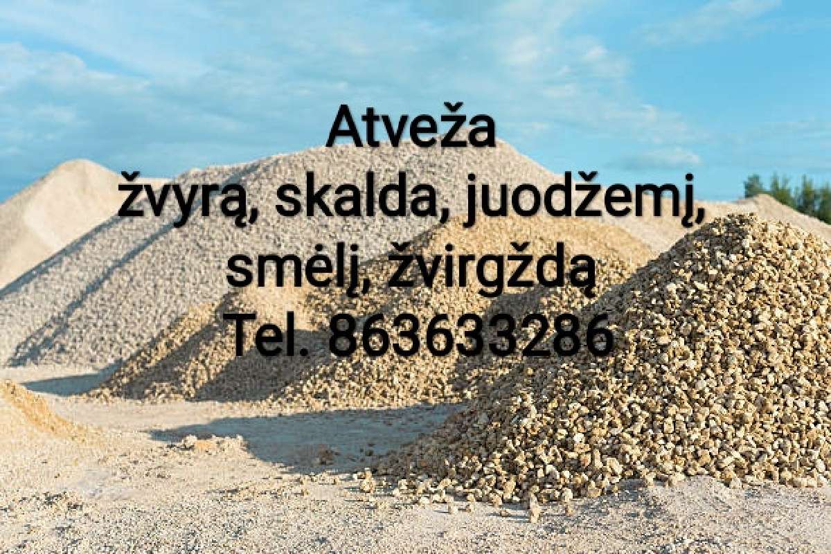 Žvyras, skalda, juodžemis, dekoratyviniai akmenuka - nuotraukos Nr. 5