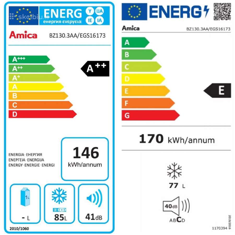 Integruojami šaldikliai Amica su "Lowfrost" A++(e) - nuotraukos Nr. 4