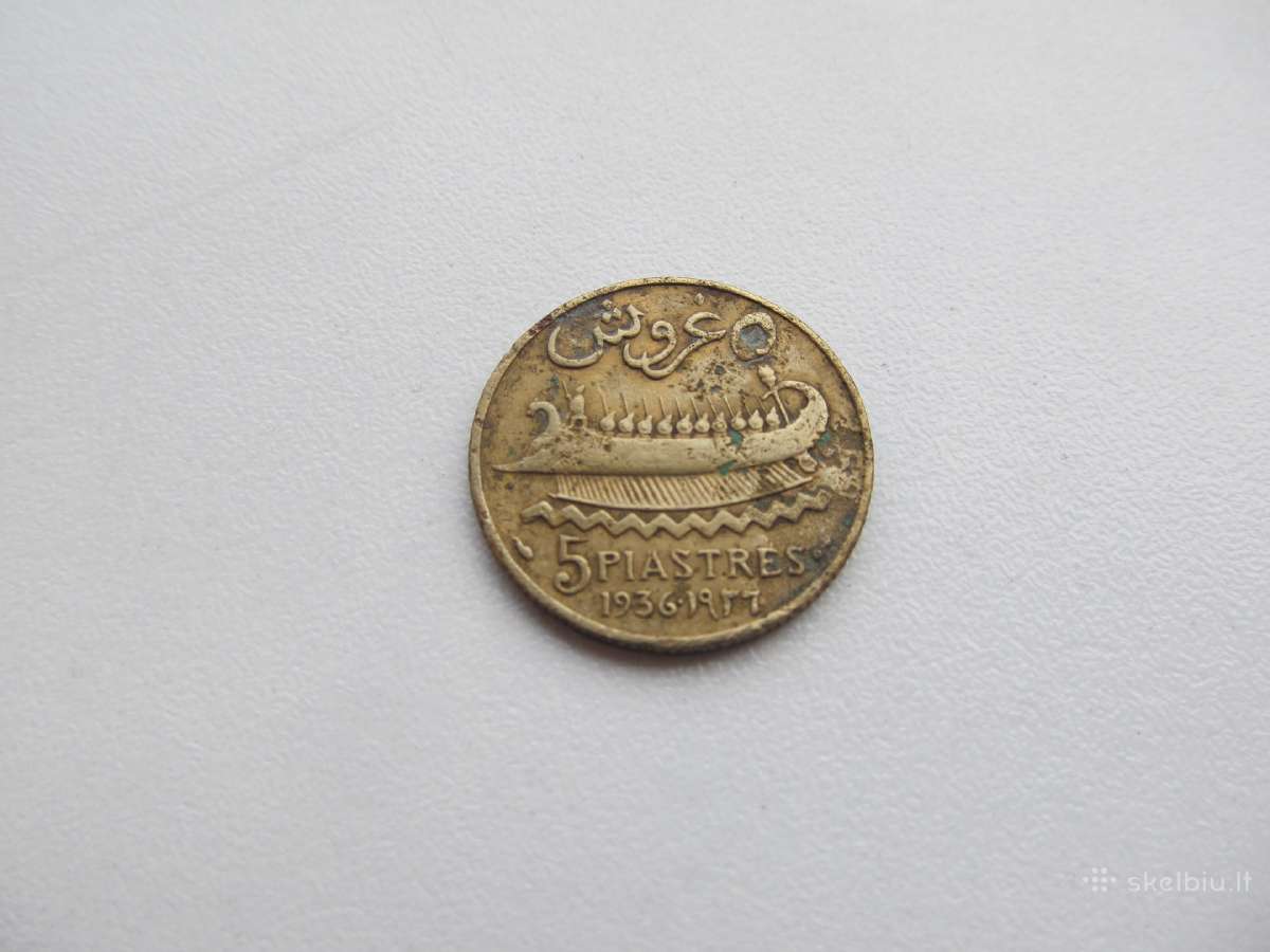5 piastres , Libanas , 1936