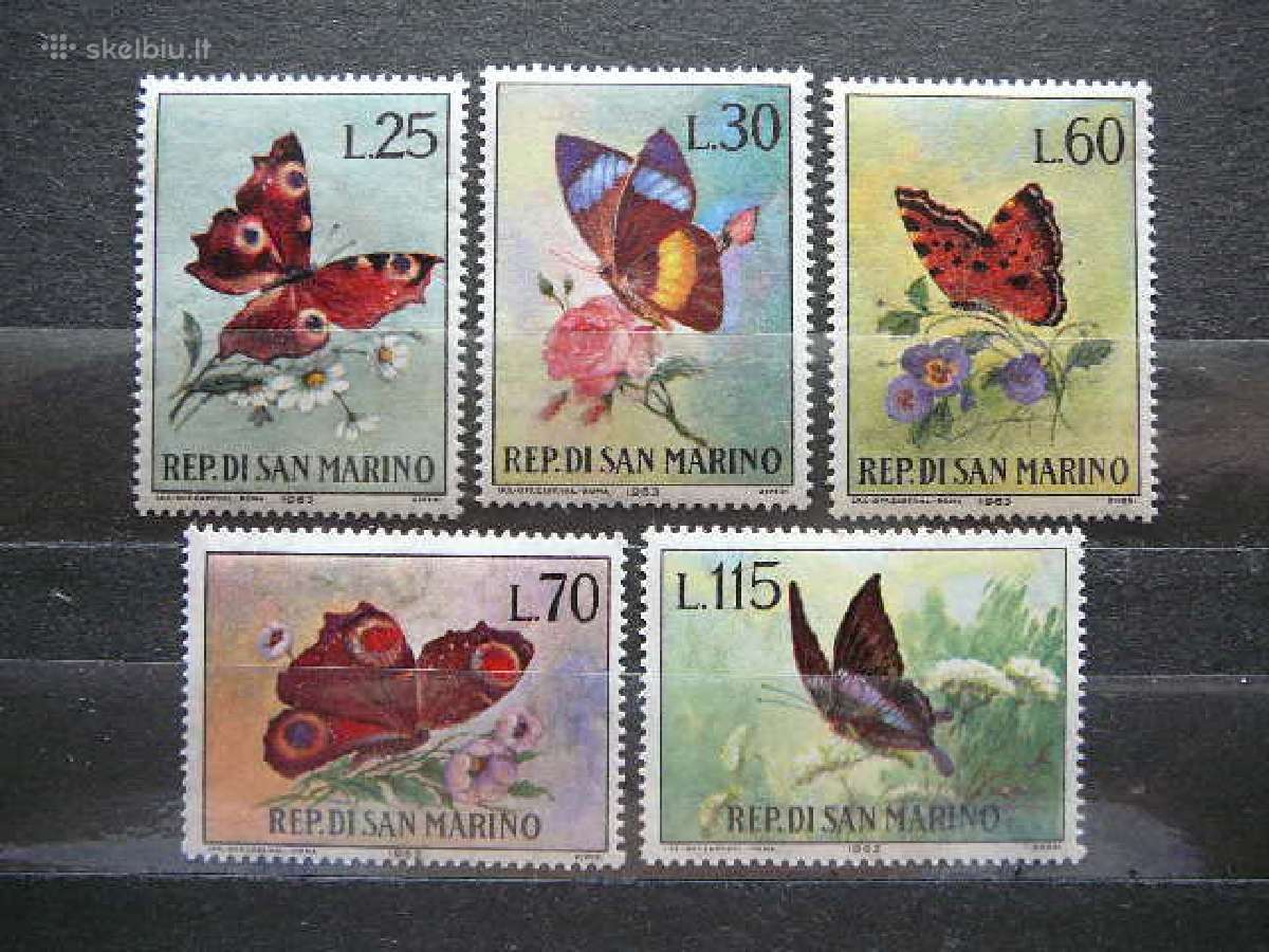 Drugeliai San Marinas 1963 Mnh smr776
