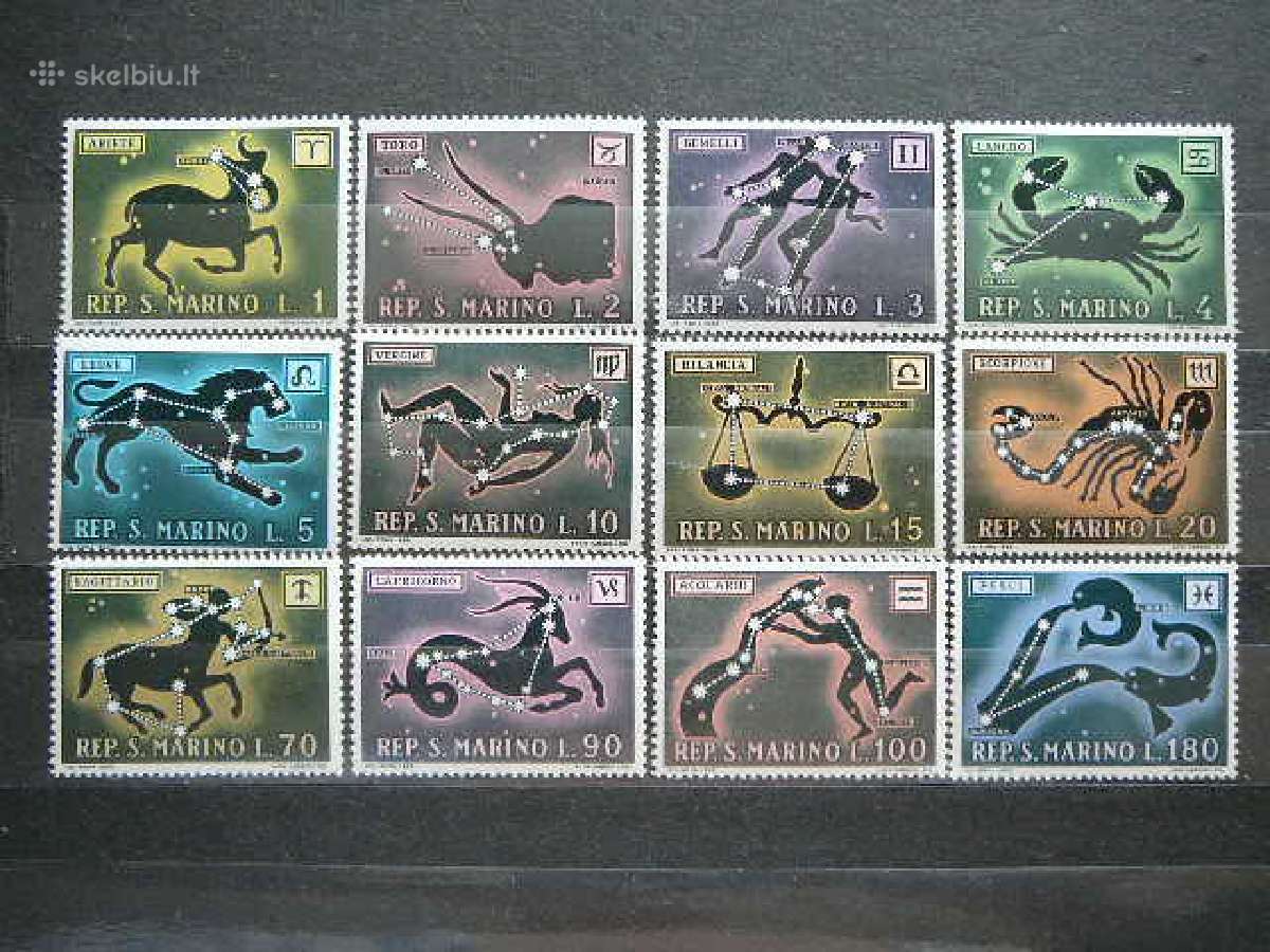 Zodiako zenklai San Marinas 1970 Mnh smr942