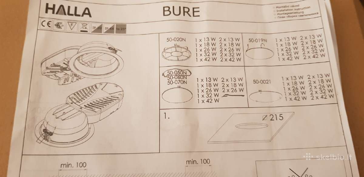 Skubiai! Šviestuvai Halla Bure, čekiški - nuotraukos Nr. 4