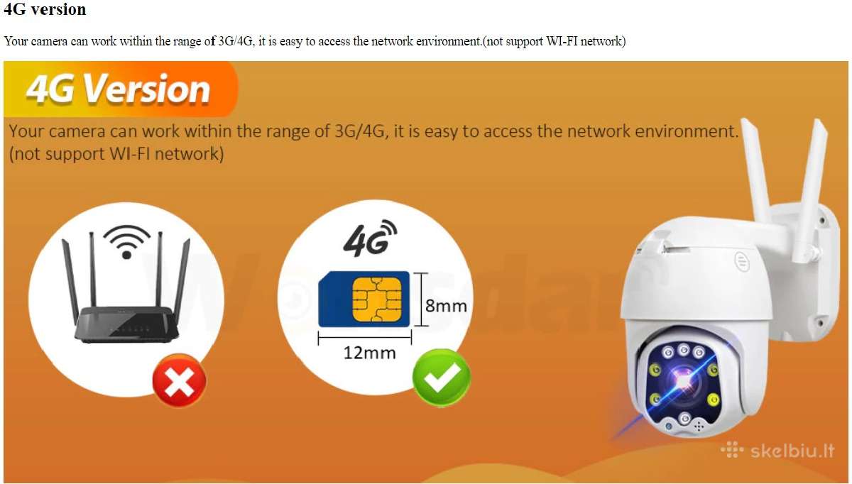 4G Full HD valdoma lauko kamera su sim - nuotraukos Nr. 2