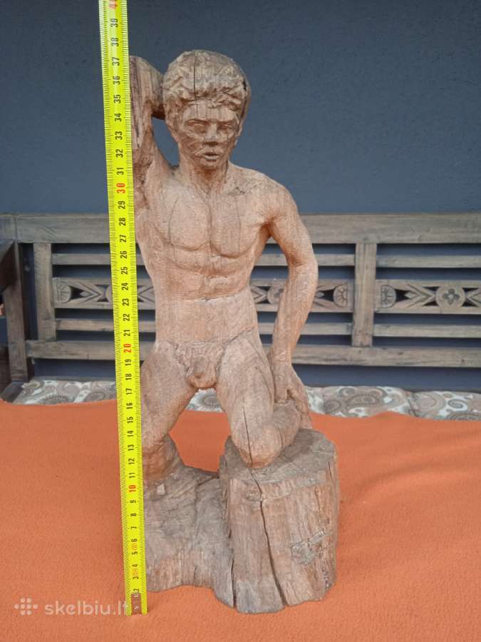 Sena medine 37 cm statulele "vyras" - nuotraukos Nr. 3