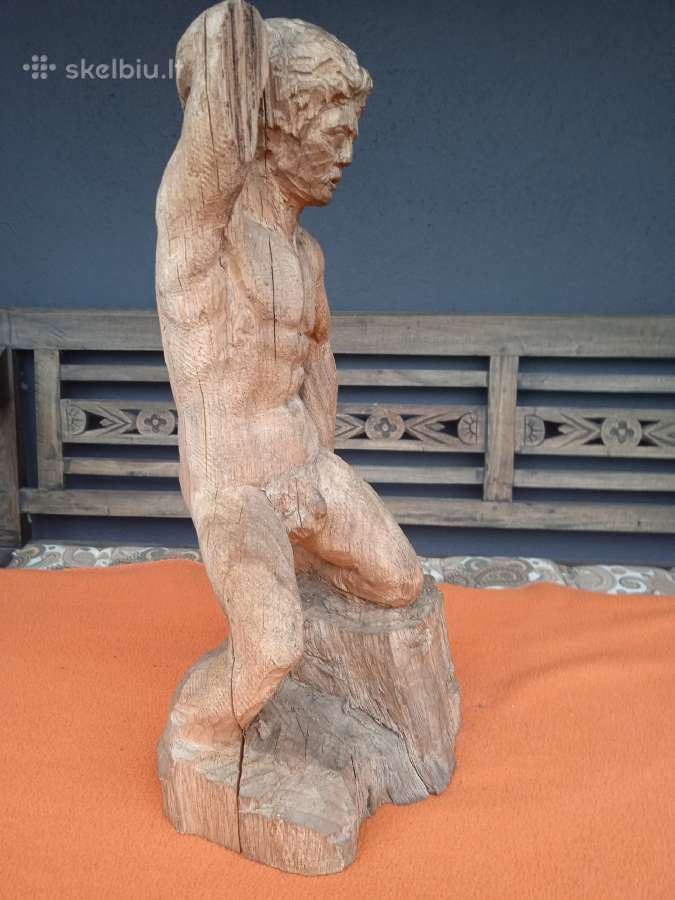 Sena medine 37 cm statulele "vyras" - nuotraukos Nr. 4