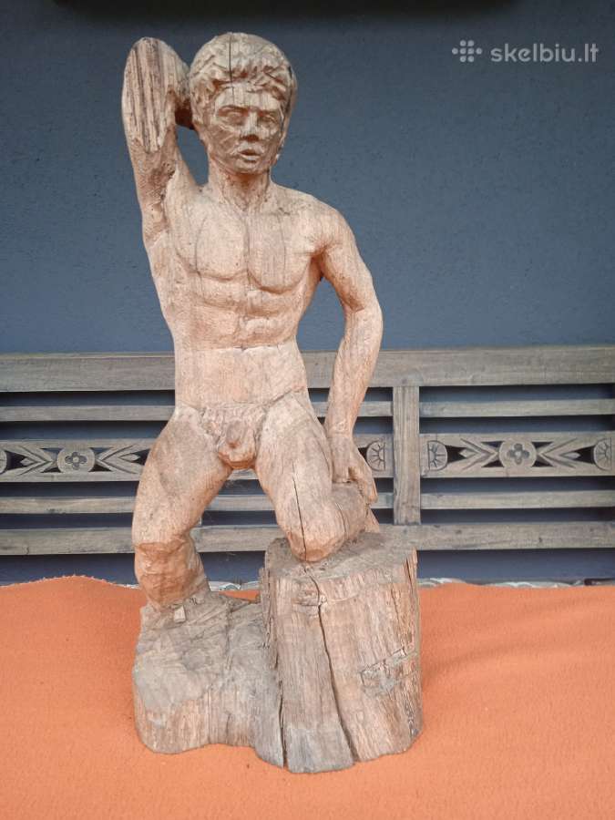 Sena medine 37 cm statulele "vyras" - nuotraukos Nr. 8