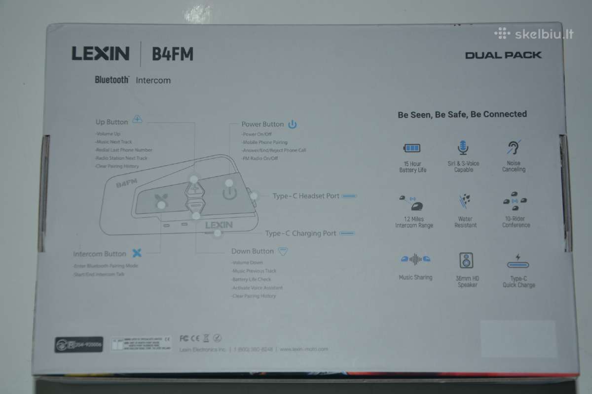 Lexin intercom moto laisvu ranku iranga - nuotraukos Nr. 3
