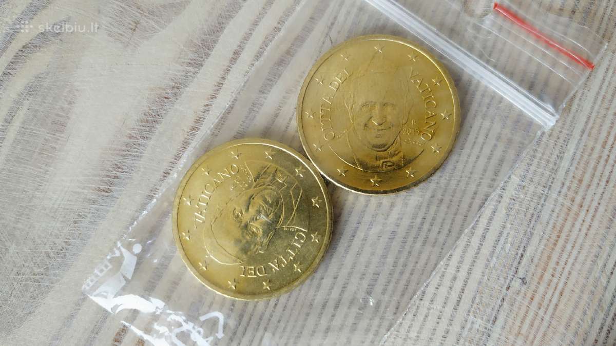 2 monetos Vatican 50 euro centų 2015