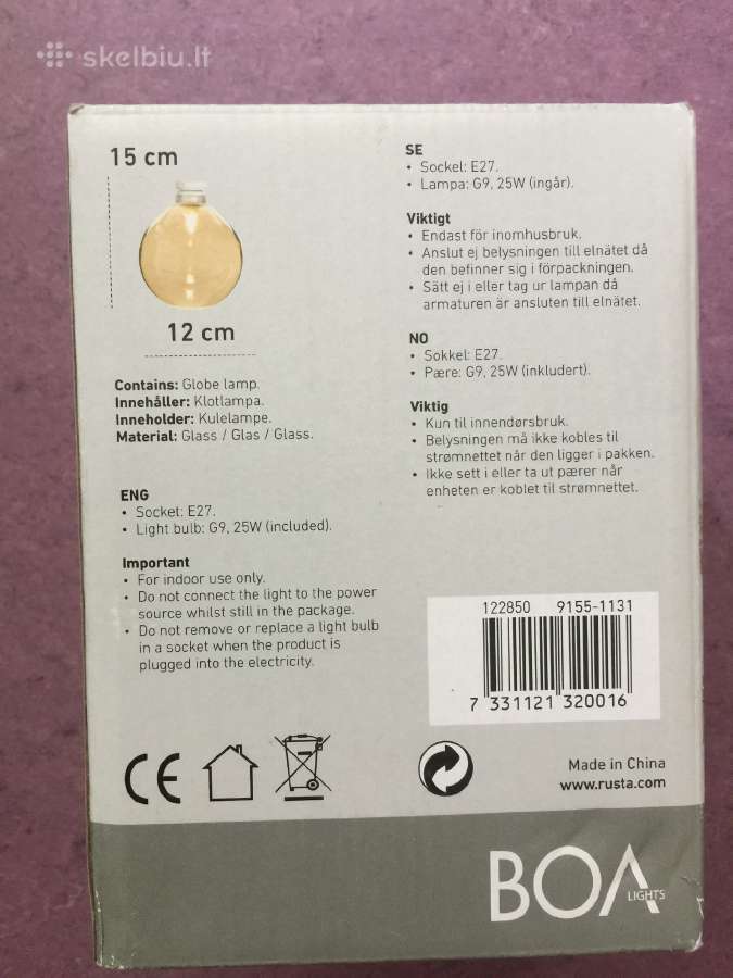 Pakabinamas šviestuvas su 3 laidais ir 3 lemputemi - nuotraukos Nr. 10