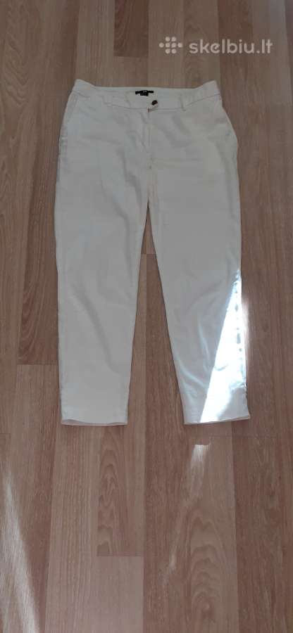 "h&m" baltos spalvos kelnes