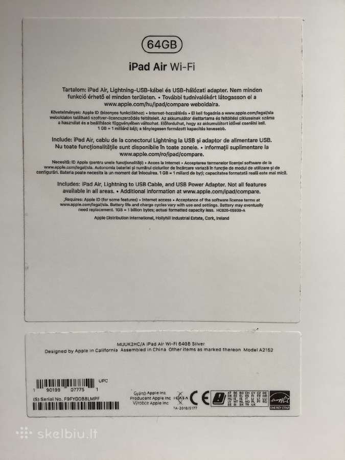 Apple Air (3 gen) planšetė 64 GB, WiFi, silver - nuotraukos Nr. 5