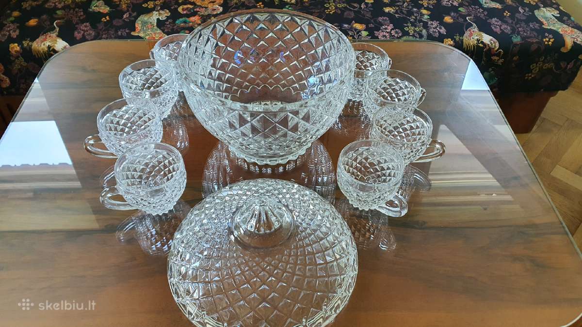 Įspūdingas krikštolinis Mid Century punčo rinkinys - nuotraukos Nr. 7