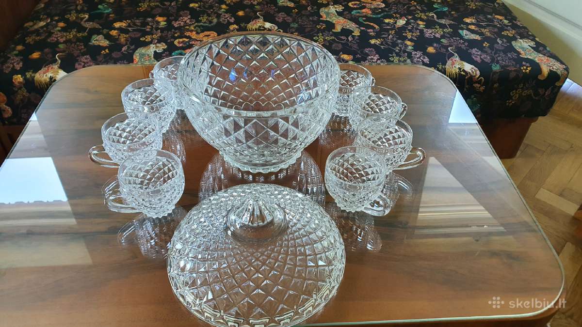 Įspūdingas krikštolinis Mid Century punčo rinkinys - nuotraukos Nr. 8