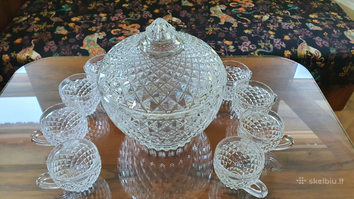 Įspūdingas krikštolinis Mid Century punčo rinkinys - nuotraukos Nr. 10
