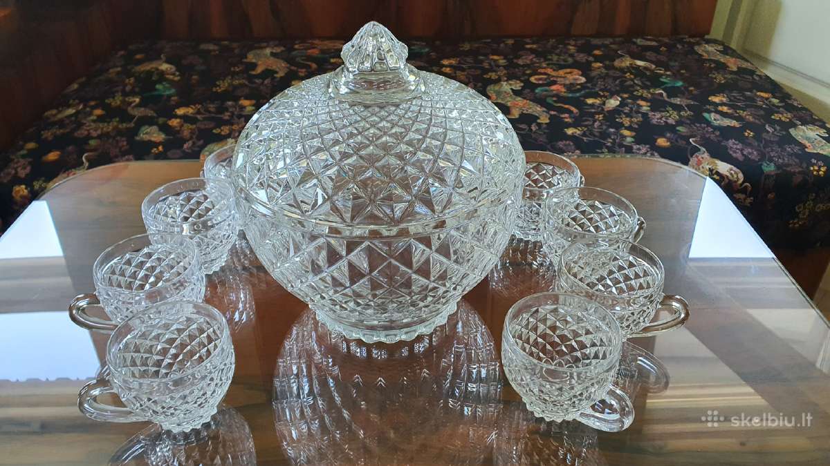 Įspūdingas krikštolinis Mid Century punčo rinkinys - nuotraukos Nr. 11