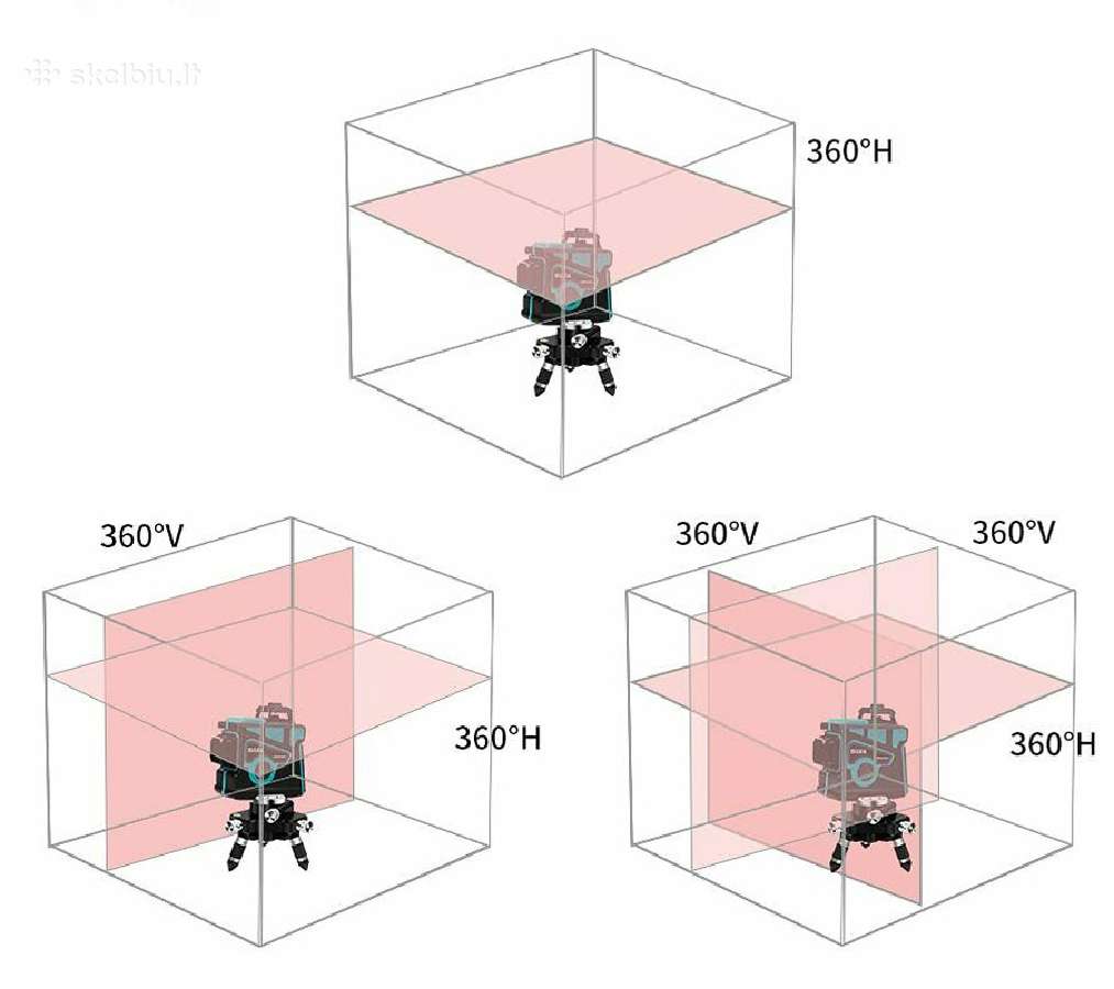 3D lazerinis 12 liniju, 360 laipsniu nivelyras - nuotraukos Nr. 4