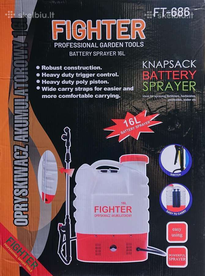 Akumuliatorinis sodo purkštuvas 16l Fighter - nuotraukos Nr. 2