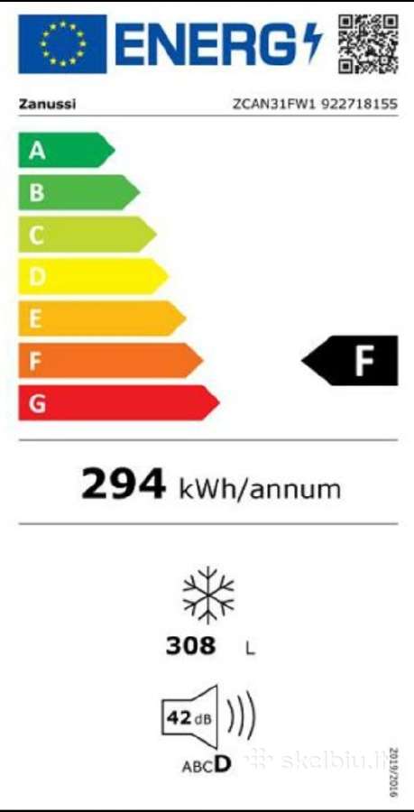 308 litrų šaldymo dėžės Zanussi / Electrolux A+(f) - nuotraukos Nr. 8