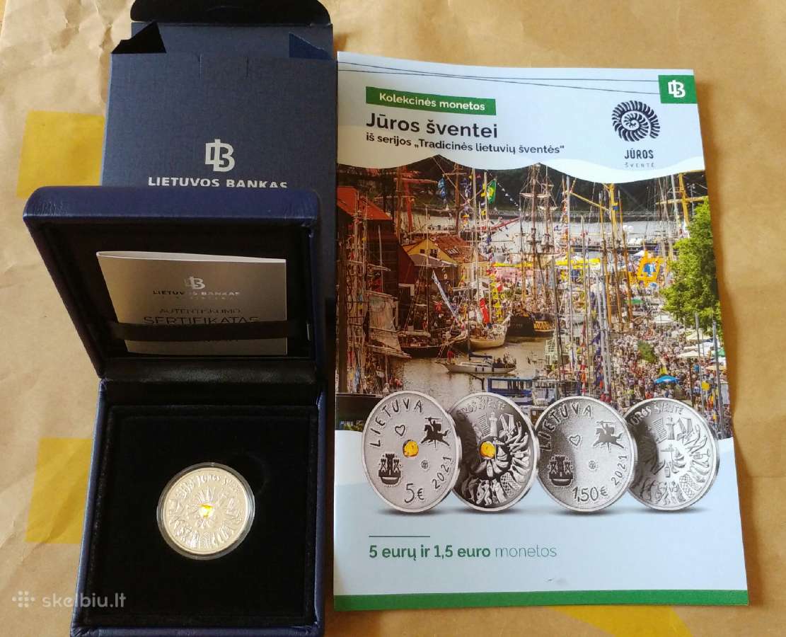 5,00€ ir 1,50€ monetos, skirtos Jūros šventei - nuotraukos Nr. 2