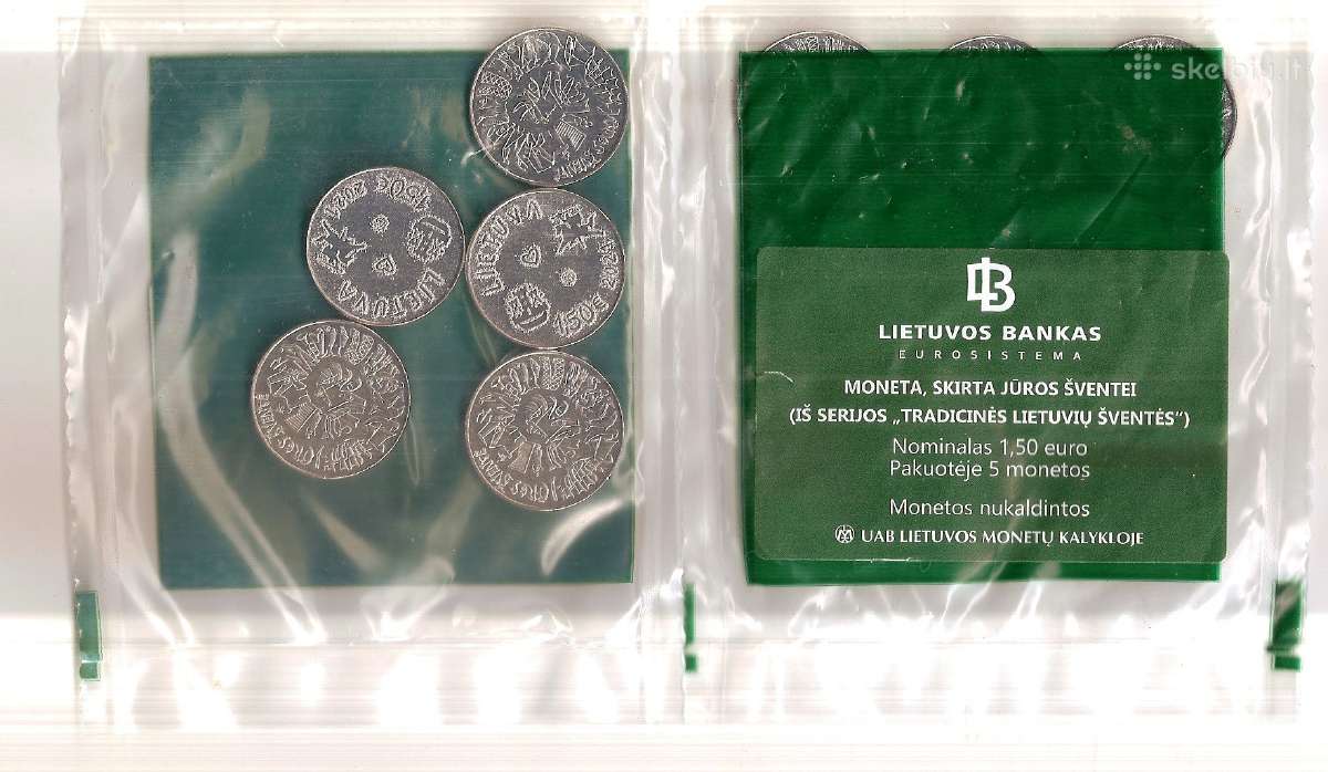 2021m.1,50 Eur moneta, skirta Jūros šventei -5vnt