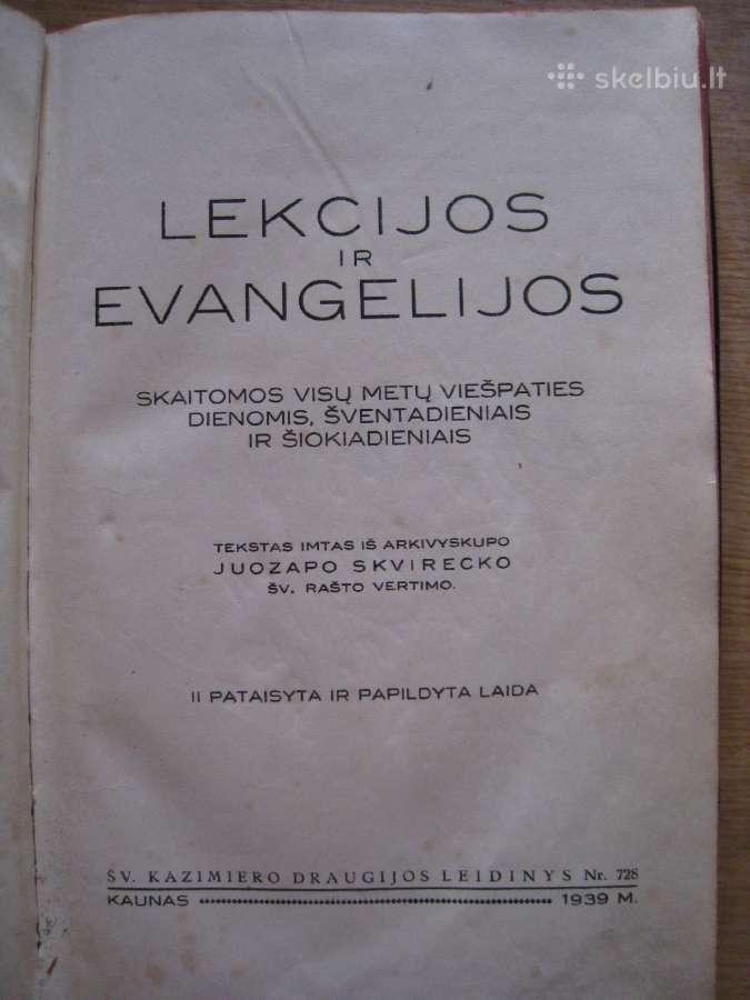 Lekcijos ir evangelijos 1939 m. Kaunas / *Kd* - nuotraukos Nr. 5
