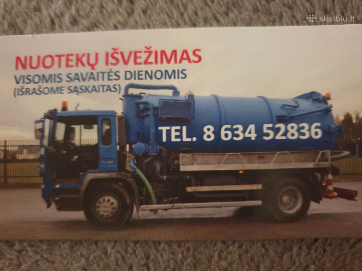 Nuotekų išsiurbimas ir išvežimas visomis savaitės
