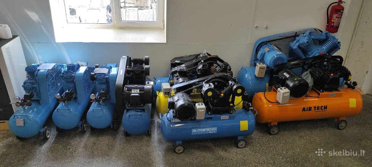 Galingas trifazis oro kompresorius 120l, 600l/min - nuotraukos Nr. 2