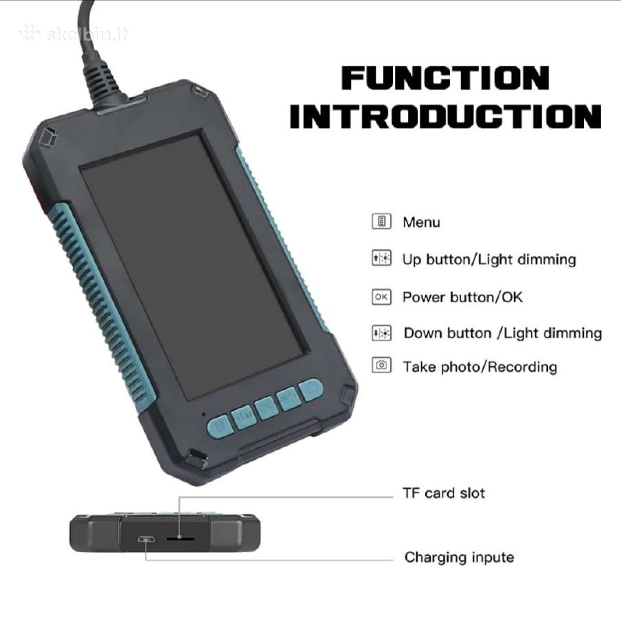 Endoskopinė kamera dviejų lęšių su LCD ekranu - nuotraukos Nr. 2