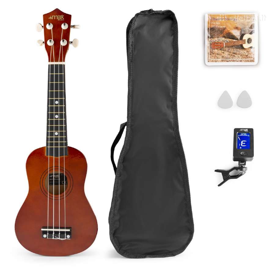 Ukulele rinkinys soprano 21" tamsus medis - nuotraukos Nr. 2