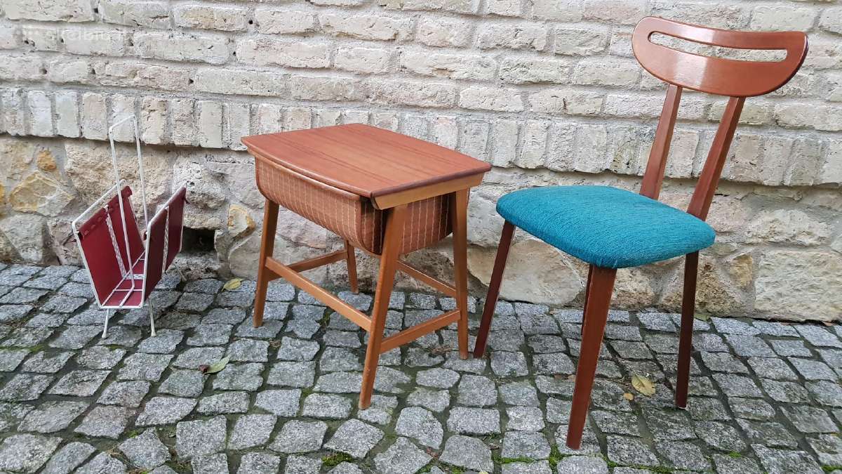 Vintažinis mid century tikmedžio staliukas - nuotraukos Nr. 5
